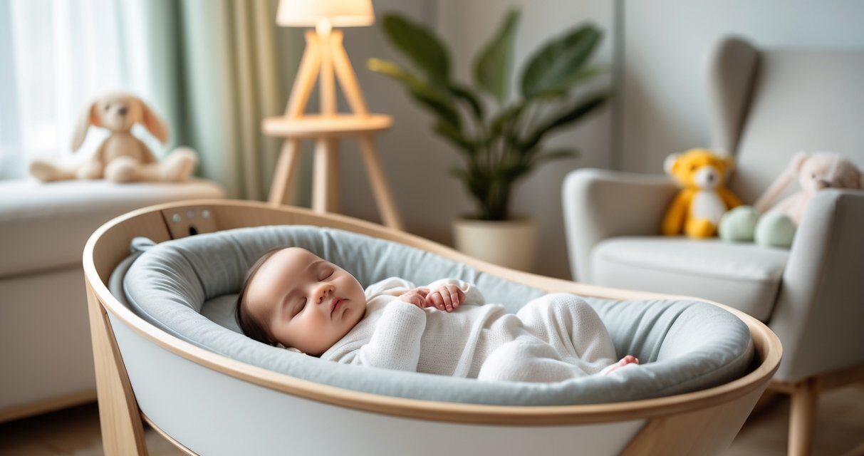 Sådan får du din baby til at sove bedre med en slyngevugge med motor